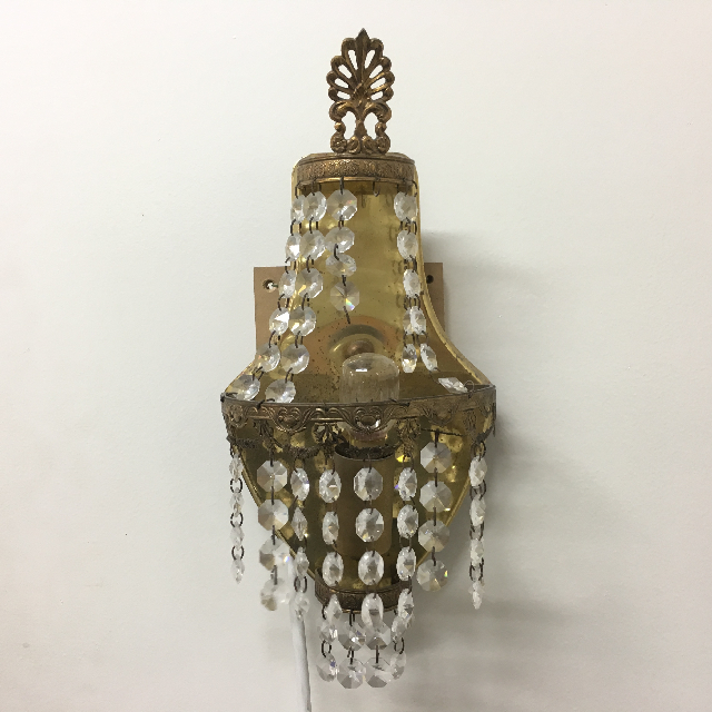 LIGHT, Wall Sconce (Victorian) - Brass and crystal beads  (small)